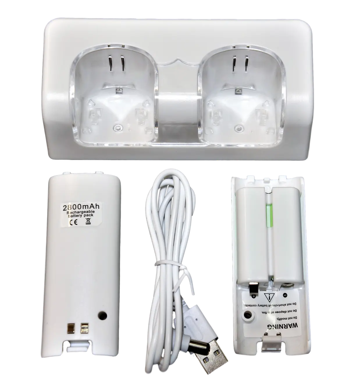 Charging Station & 2 Rechargeable Battery Pack Bundle For Wii Remote 1