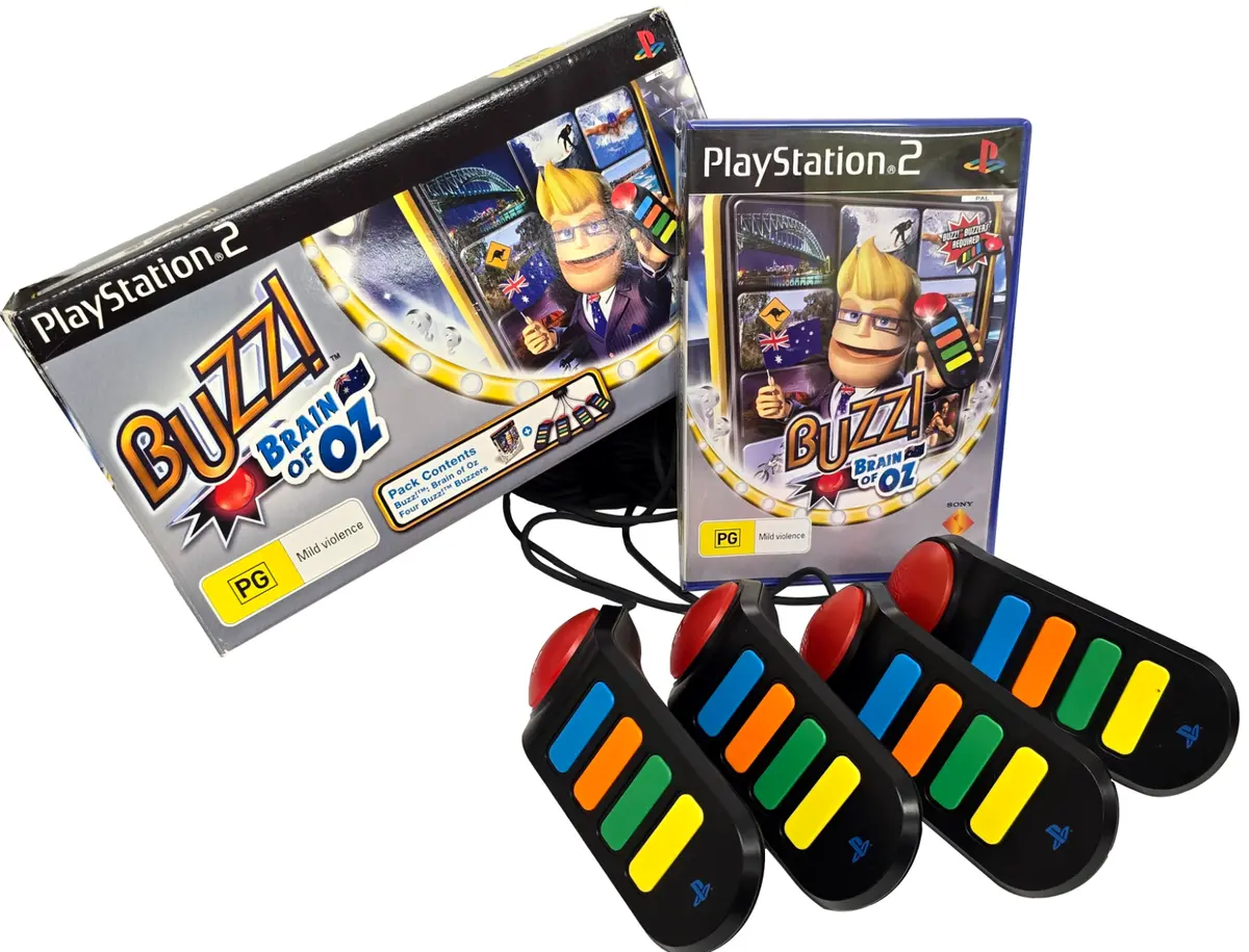 Buzz! Brain Of Oz + Buzzers Ps2 Pal Boxed Playstation 2 1