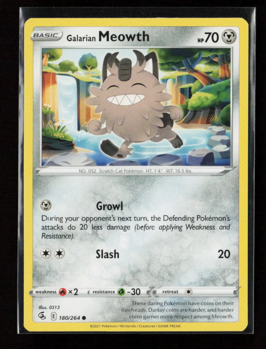Galarian Meowth Common Swsh08: Fusion Strike 180/264 Lp 1