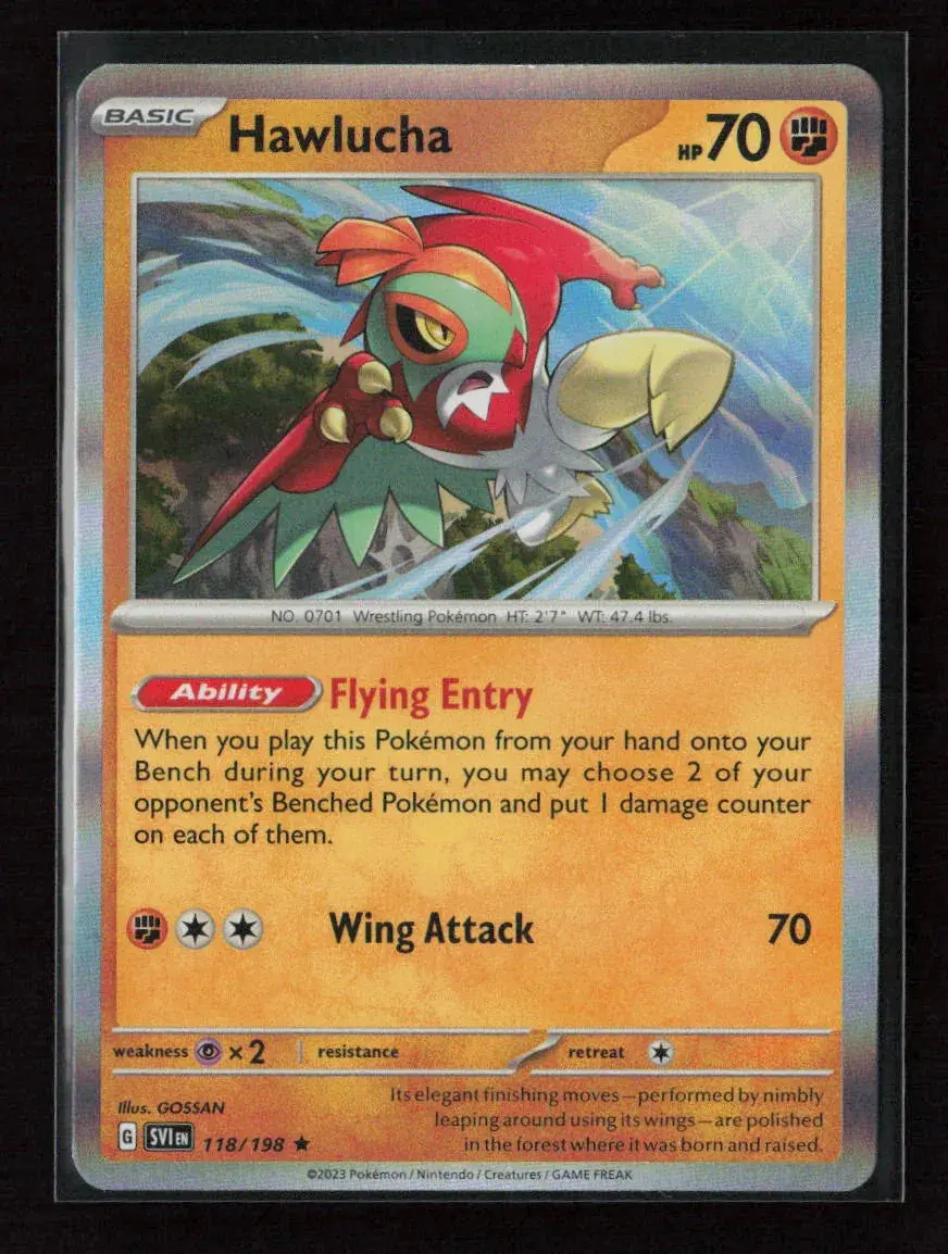 Hawlucha Rare Sv01: Scarlet & Violet Base Set 118/198 Nm 1