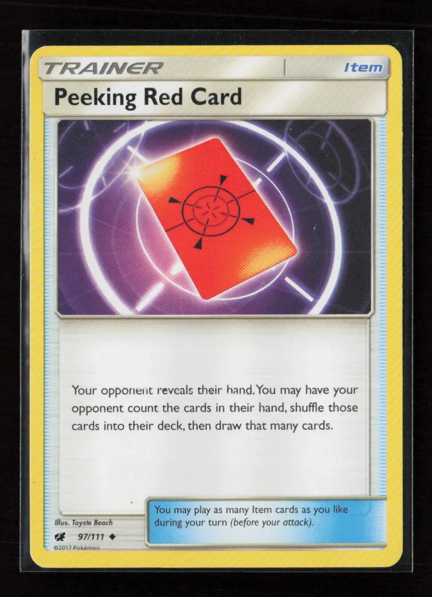 Peeking Red Card Uncommon Sm - Crimson Invasion 97/111 Lp 1