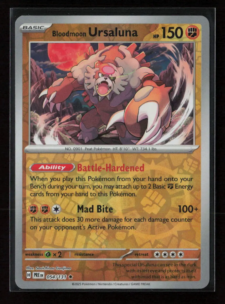 Bloodmoon Ursaluna Rare Sv: Prismatic Evolutions 054/131 Nm 1