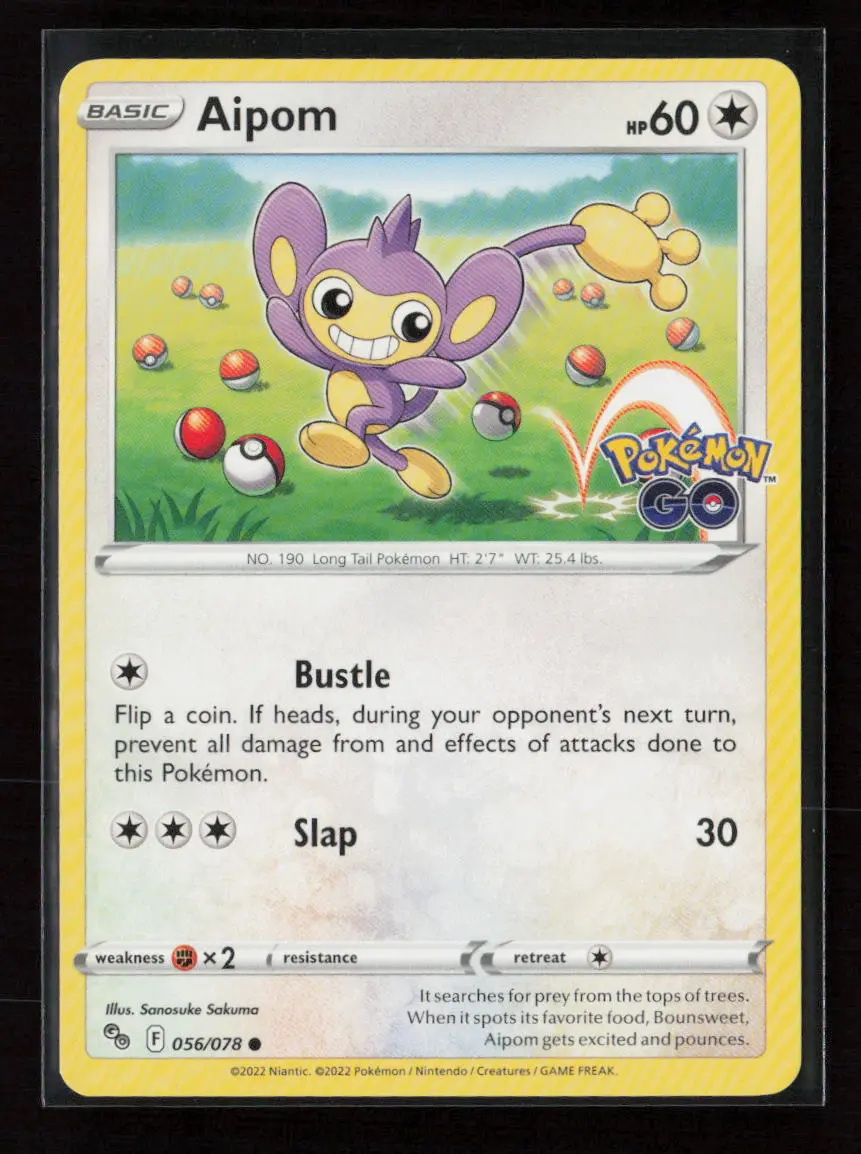 Aipom Common Pokemon Go 056/078 Nm 1