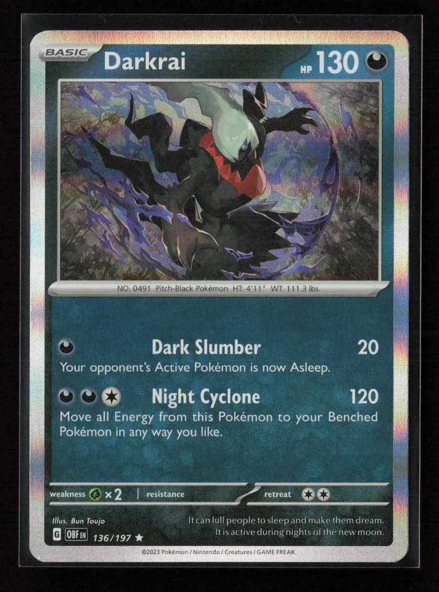 Darkrai Rare Sv03: Obsidian Flames 136/197 Nm 1