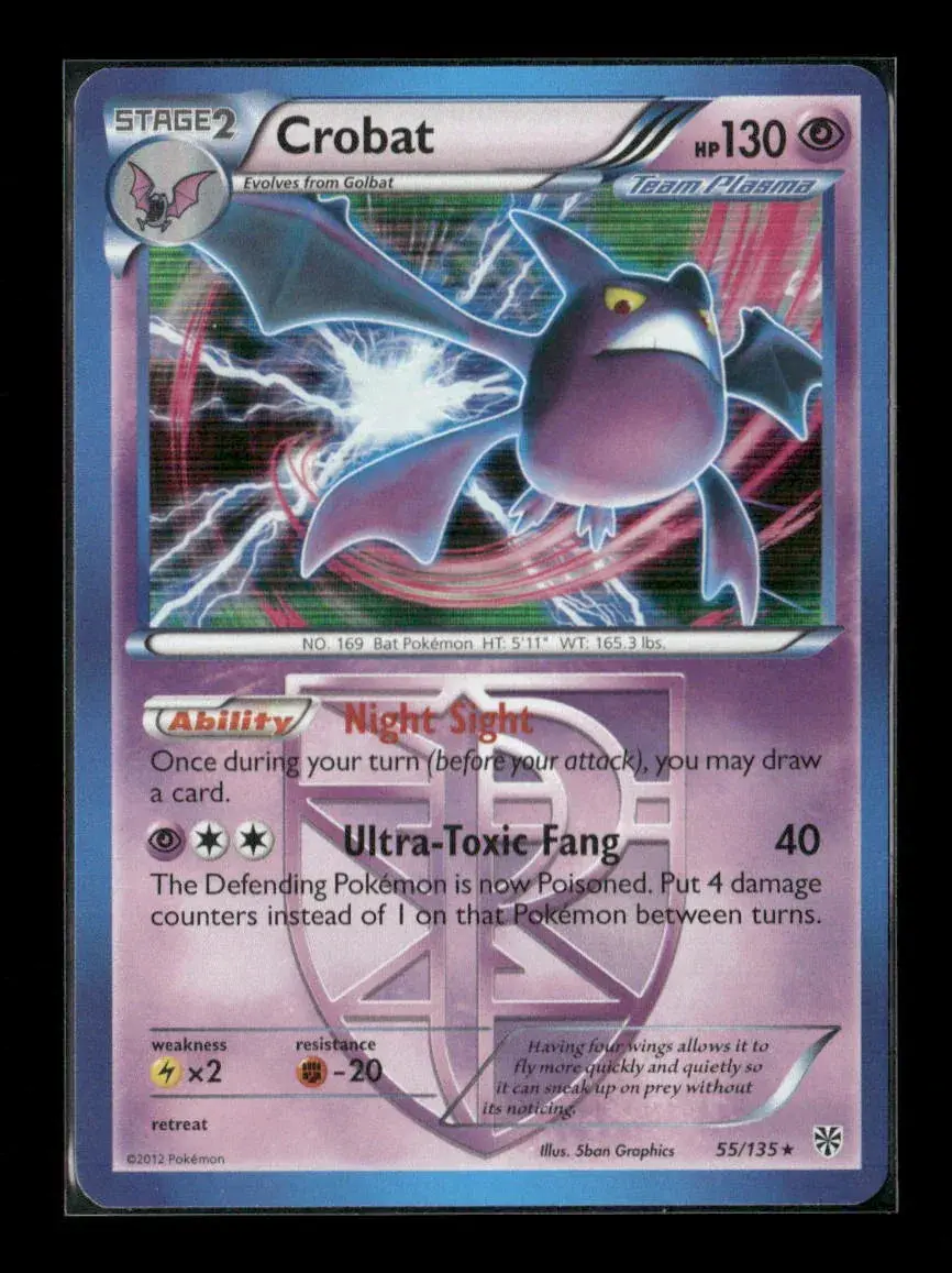 Crobat (Team Plasma) Holo Rare Plasma Storm 55/135 Nm 1