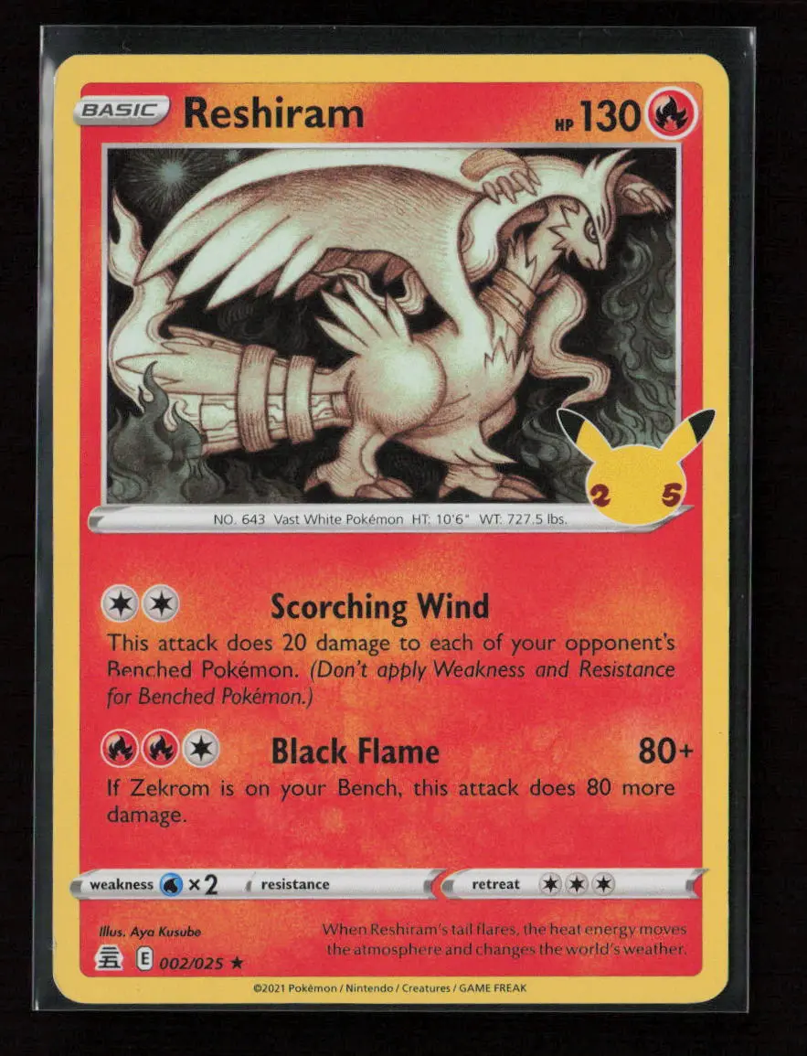 Reshiram Holo Rare Celebrations 002/025 Nm 1