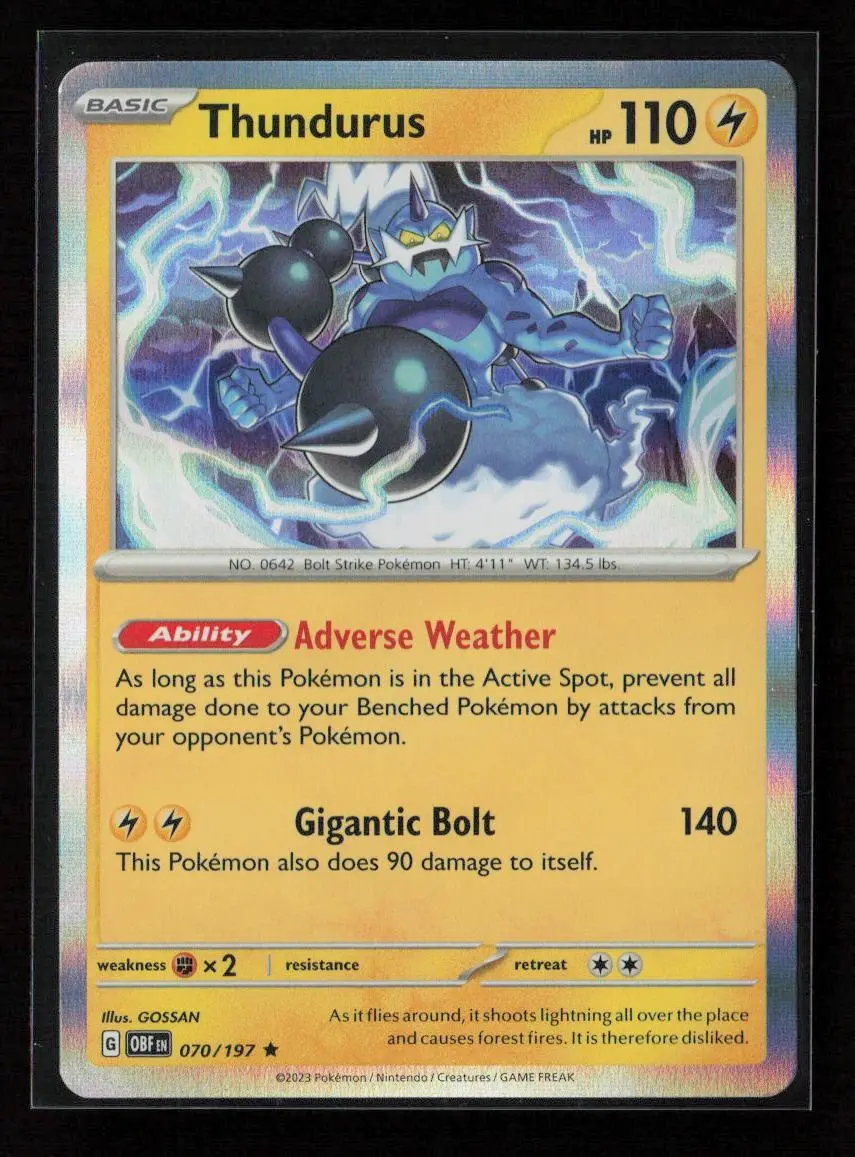 Thundurus Rare Sv03: Obsidian Flames 070/197 Nm 1