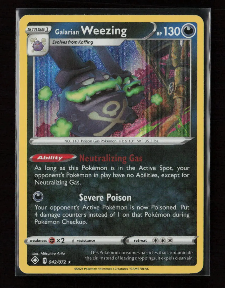 Galarian Weezing Holo Rare Shining Fates 042/072 Lp 1