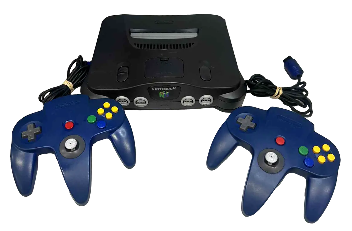 Charcoal Black Nintendo 64 Console Recapped And 2 Controller N64 Pal With 5 Games Mario (Preowned) 1
