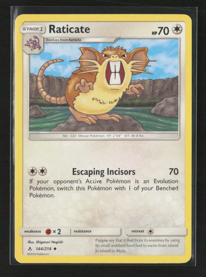 Raticate Uncommon Sm - Unbroken Bonds 144/214 Lp 1