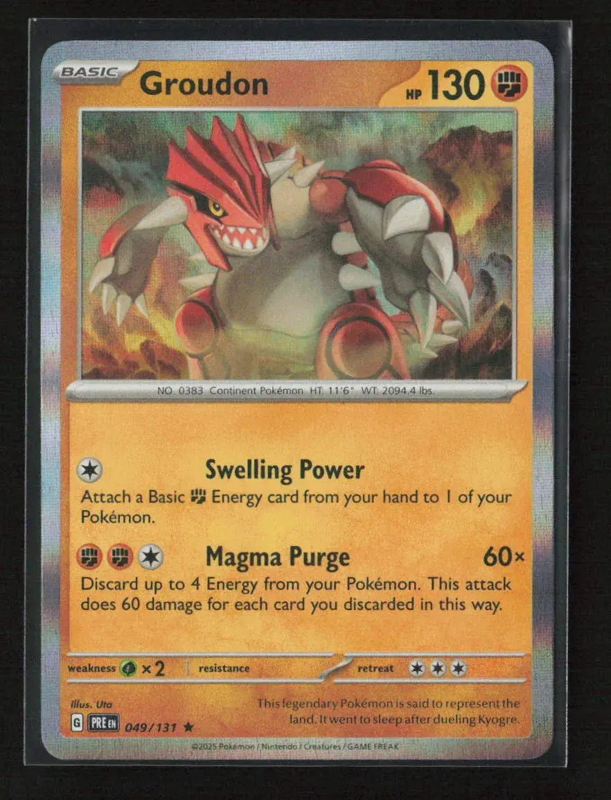 Groudon Rare Sv: Prismatic Evolutions 049/131 Nm 1