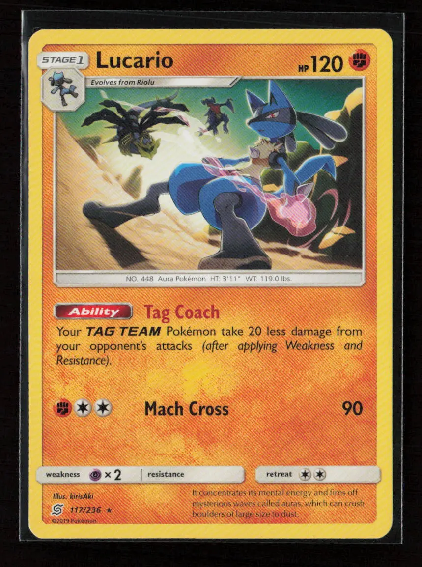 Lucario Rare Sm - Unified Minds 117/236 Lp 1