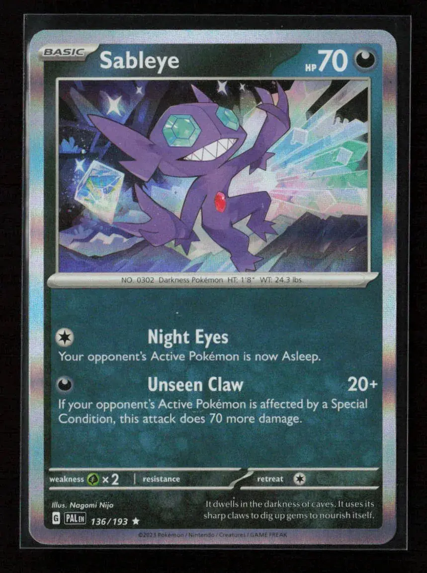 Sableye Rare Sv02: Paldea Evolved 136/193 Nm 1