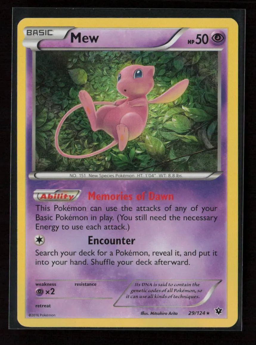 Mew Holo Rare Xy - Fates Collide 29/124 Lp 1