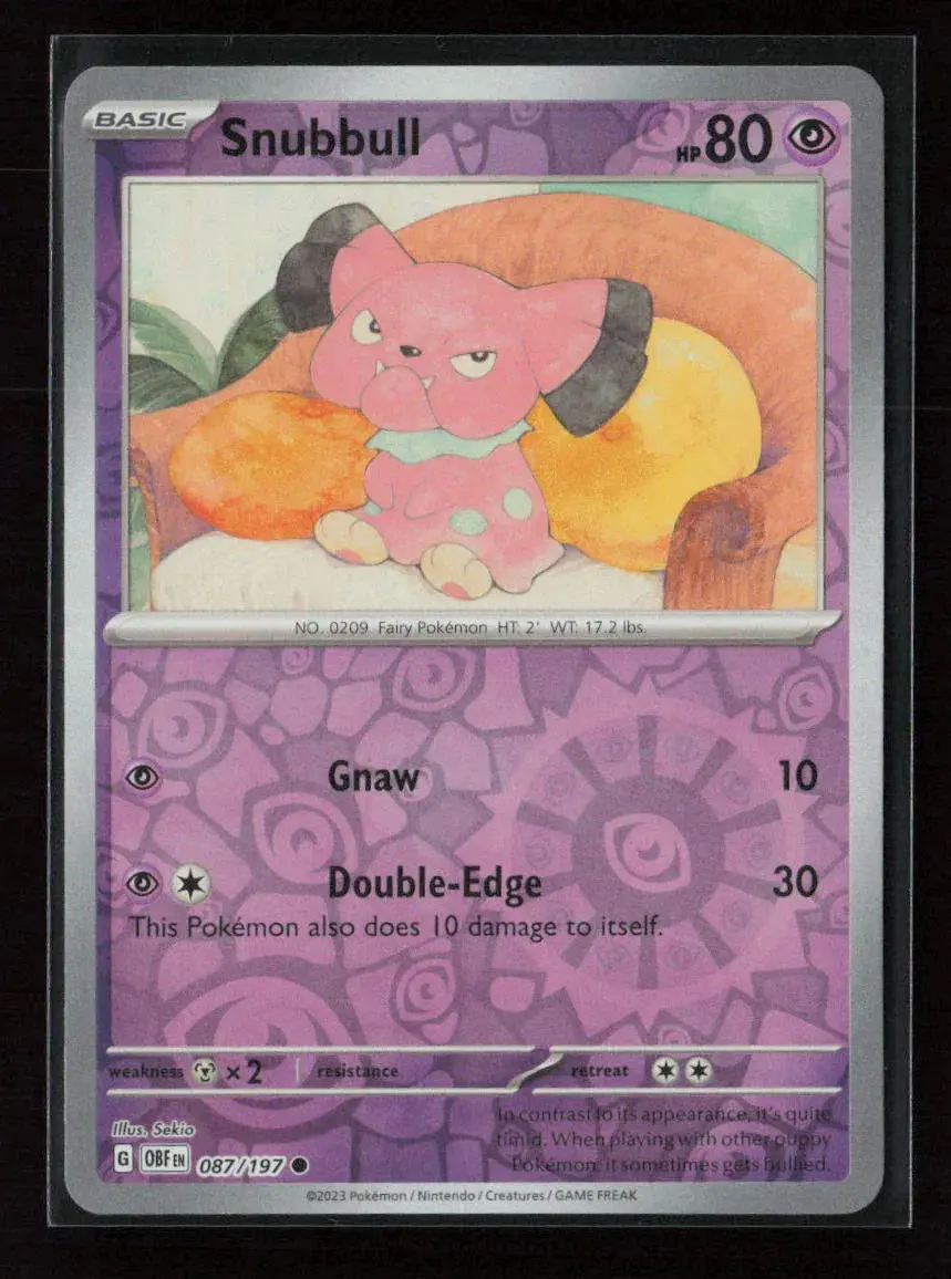 Snubbull Common Sv03: Obsidian Flames 087/197 Nm 1