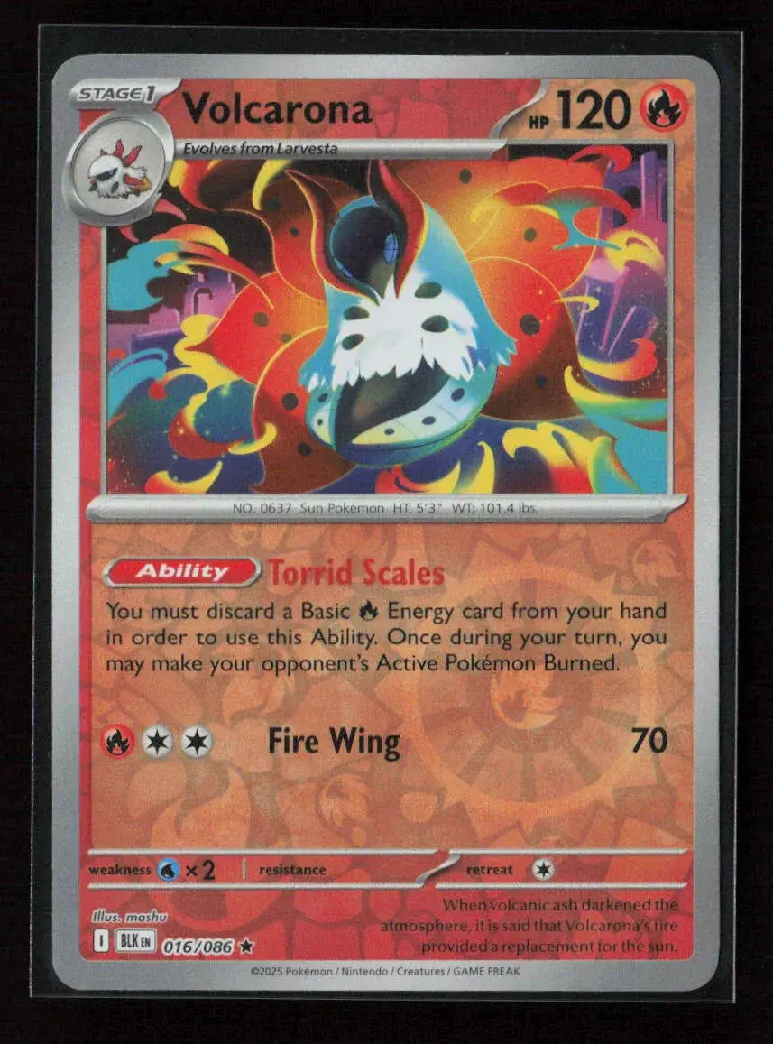 Volcarona Rare Sv: Black Bolt 016/086 Nm 1