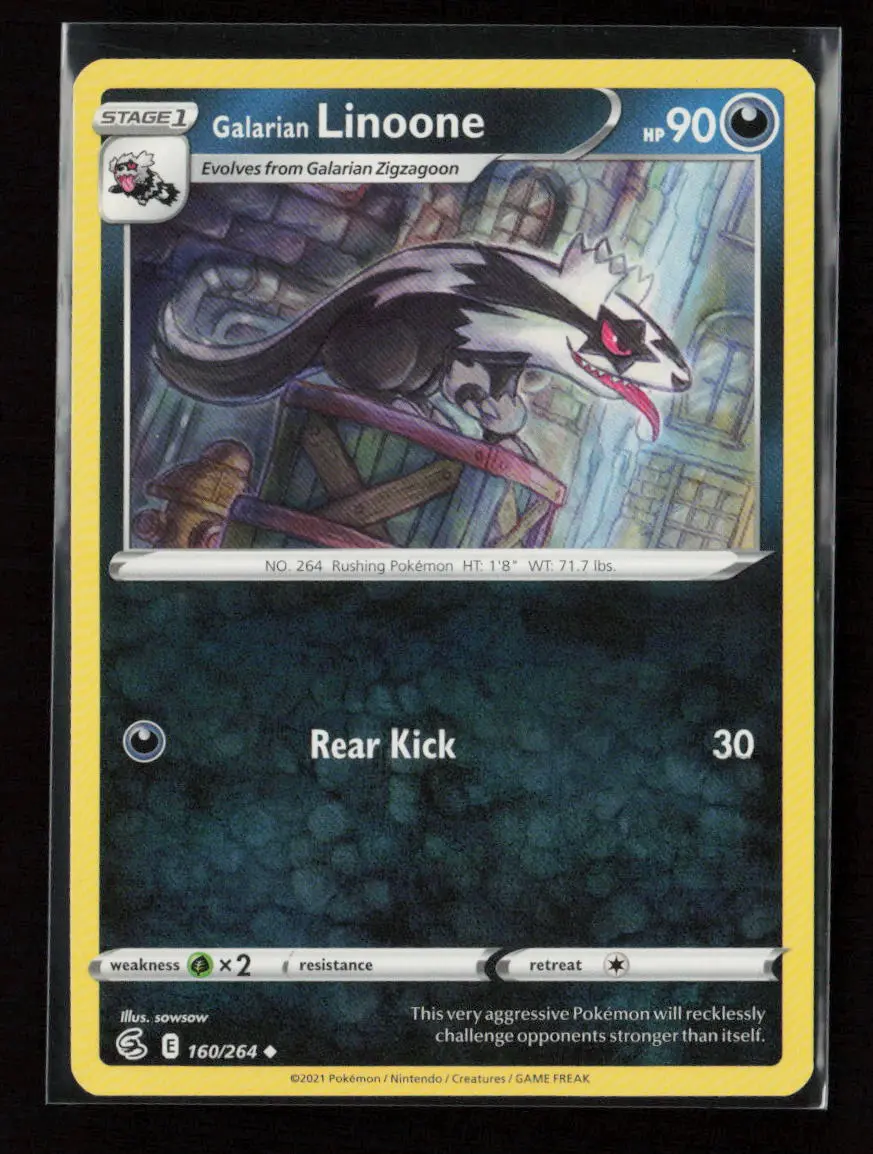Galarian Linoone Uncommon Swsh08: Fusion Strike 160/264 Lp 1