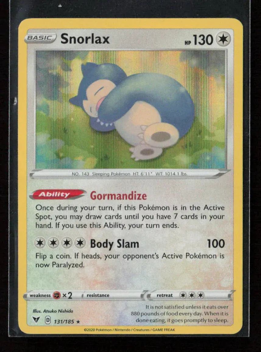 Snorlax Holo Rare Swsh04: Vivid Voltage 131/185 Nm 1