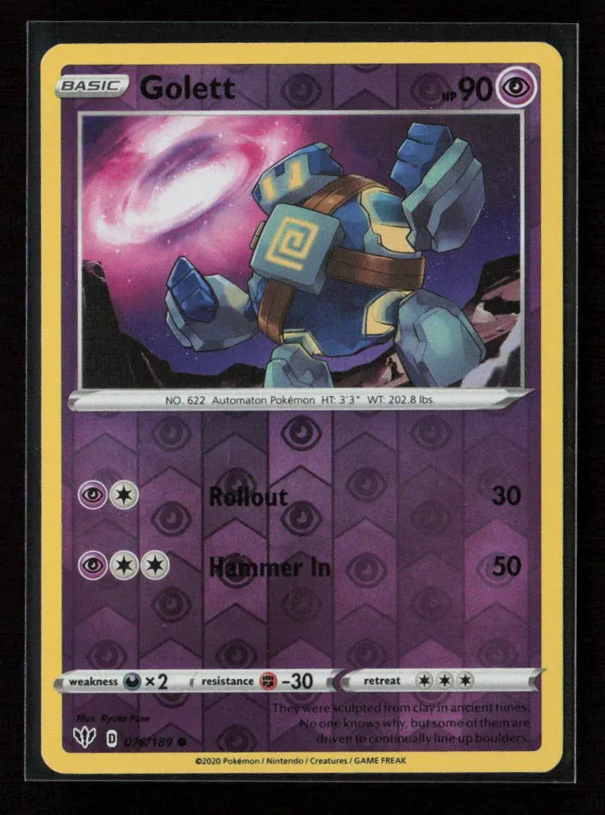 Golett Common Swsh03: Darkness Ablaze 076/189 Nm 1