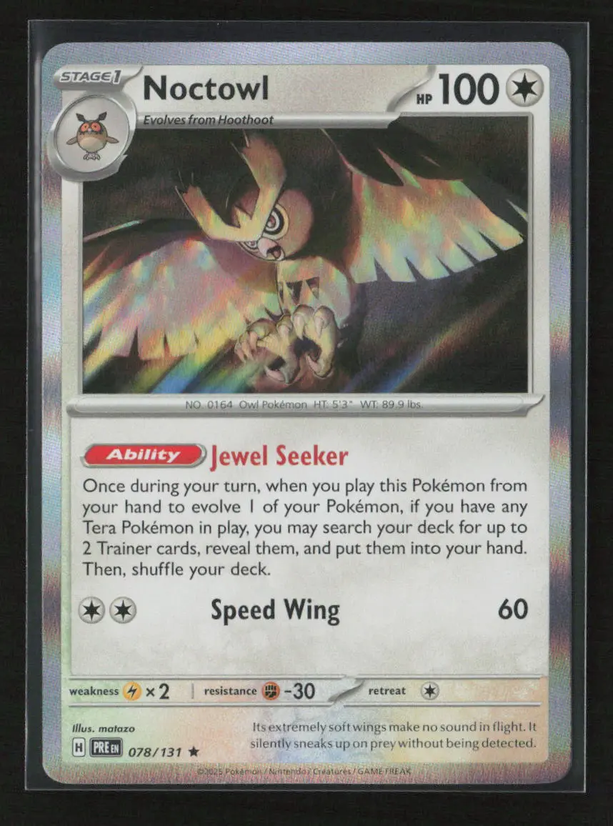 Noctowl Rare Sv: Prismatic Evolutions 078/131 Nm 1