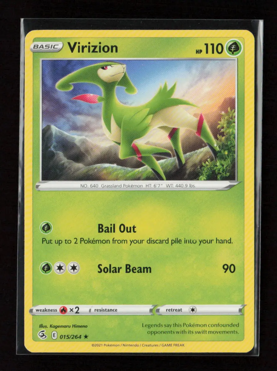 Virizion Rare Swsh08: Fusion Strike 015/264 Lp 1