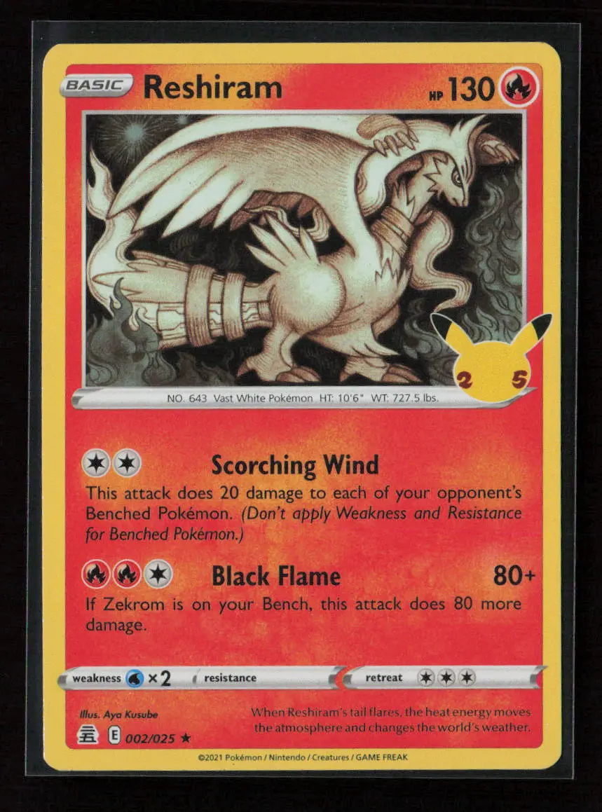 Reshiram Holo Rare Celebrations 002/025 Nm 1