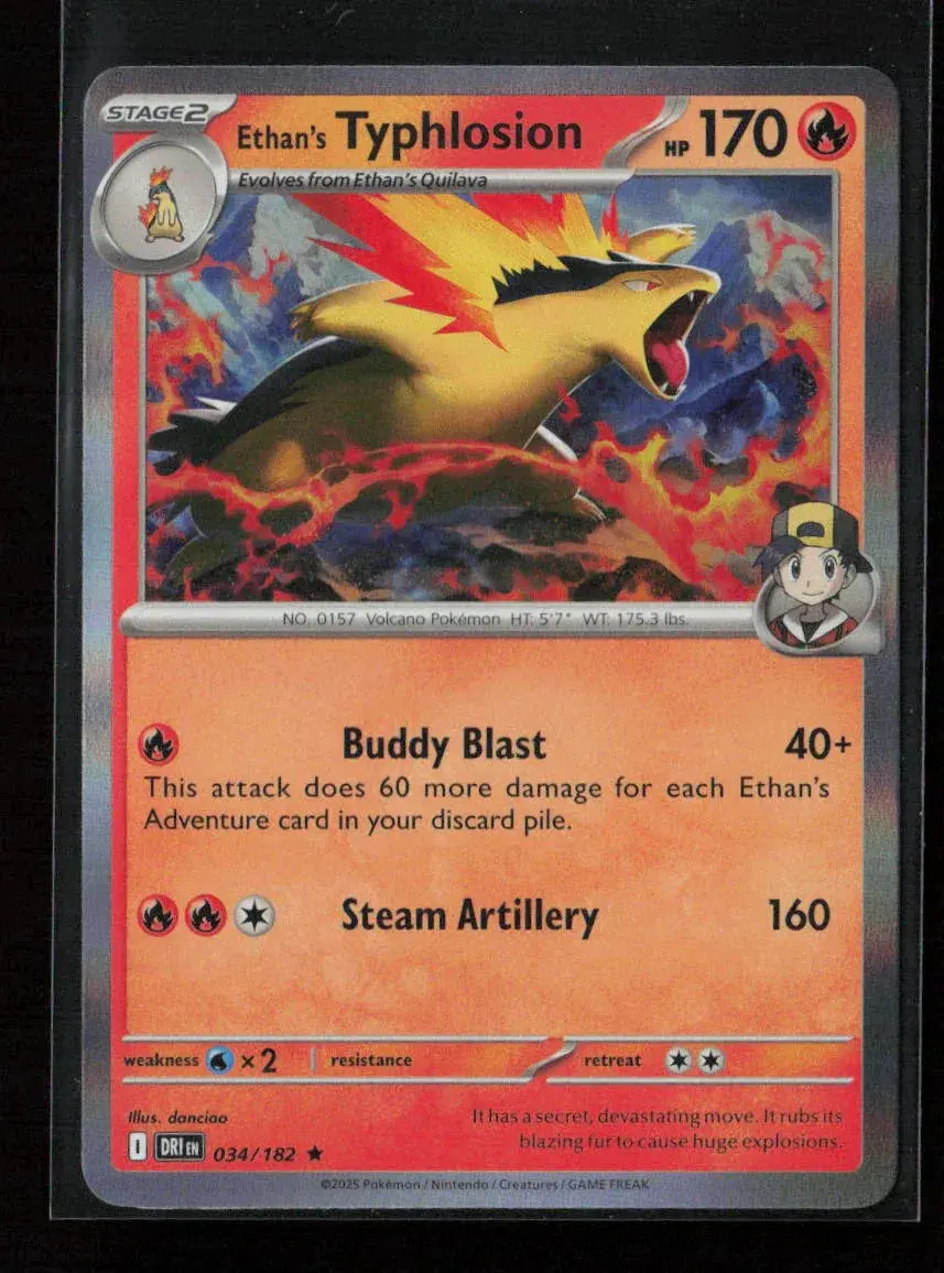 Ethan's Typhlosion Rare Sv10: Destined Rivals 034/182 Nm 1