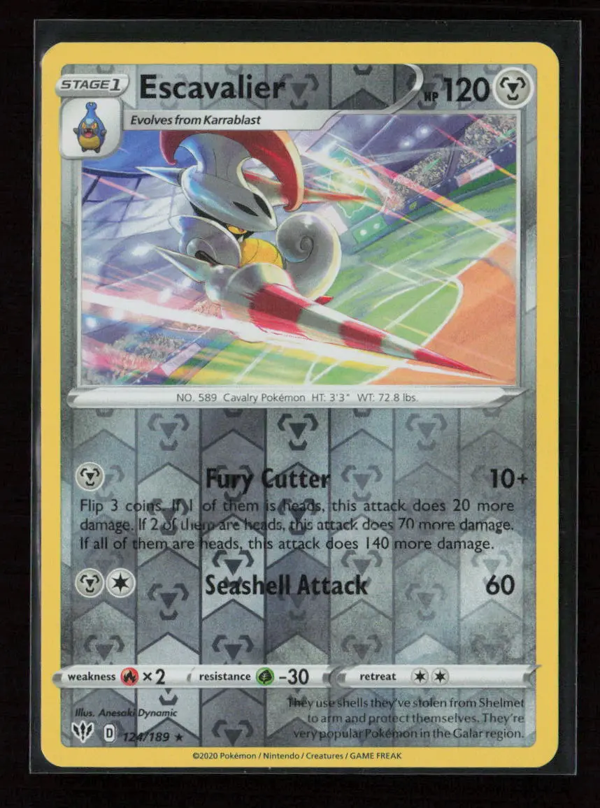 Escavalier Rare Swsh03: Darkness Ablaze 124/189 Nm 1