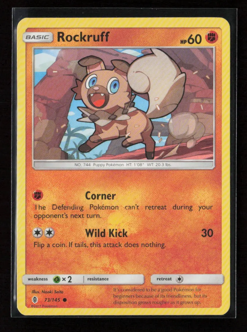 Rockruff Common Sm - Guardians Rising 73/145 Lp 1