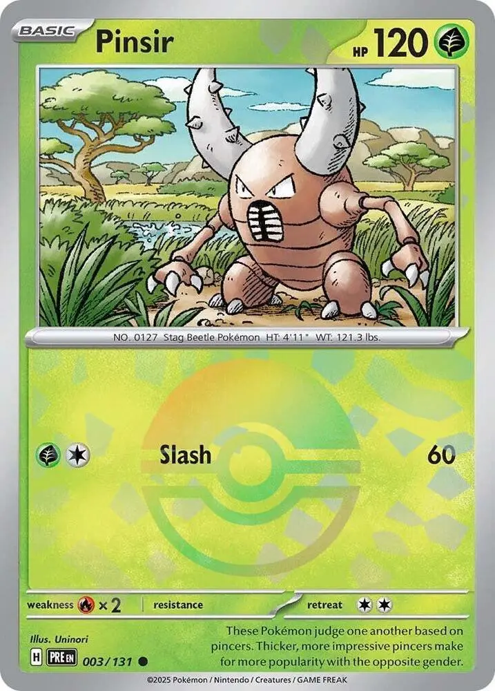 Pinsir (Poke Ball Pattern) Common Sv: Prismatic Evolutions 003/131 Nm 1