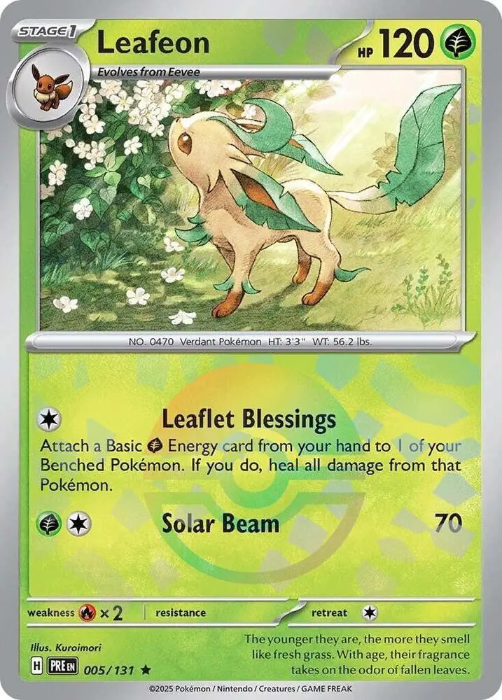 Leafeon (Poke Ball Pattern) Rare Sv: Prismatic Evolutions 005/131 Nm 1