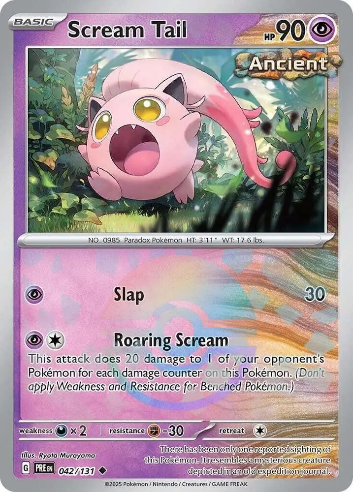 Scream Tail (Poke Ball Pattern) Uncommon Sv: Prismatic Evolutions 042/131 Nm 1