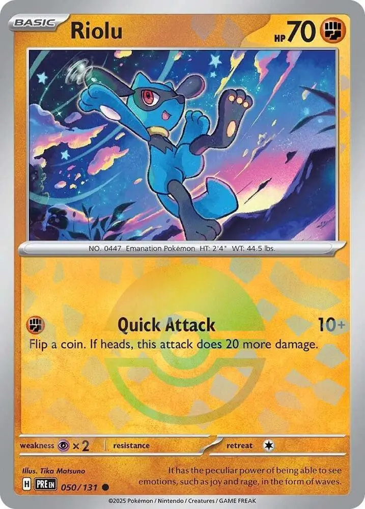 Riolu (Poke Ball Pattern) Common Sv: Prismatic Evolutions 050/131 Nm 1
