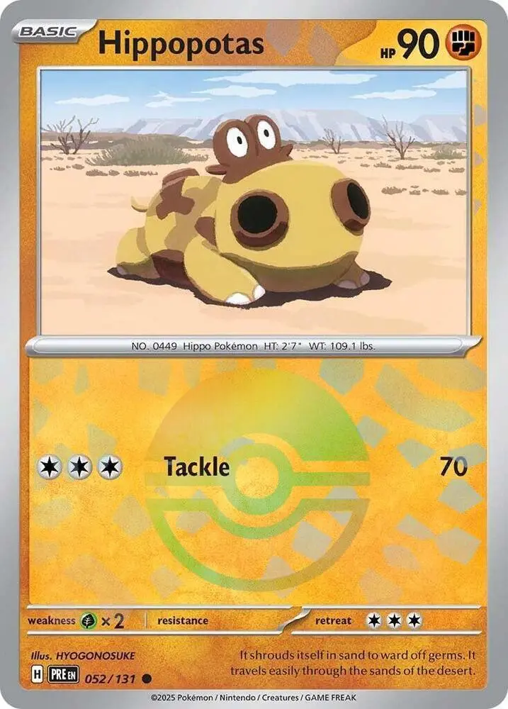Hippopotas (Master Ball Pattern) Common Sv: Prismatic Evolutions 052/131 Nm 1