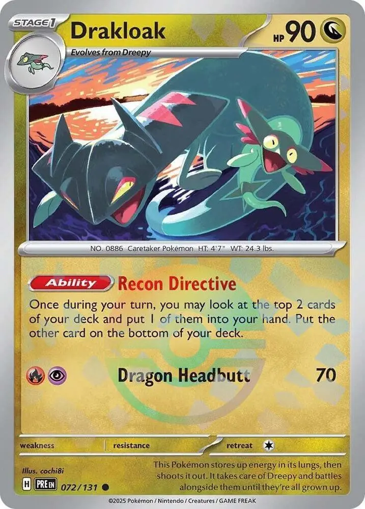 Drakloak (Poke Ball Pattern) Common Sv: Prismatic Evolutions 072/131 Nm 1
