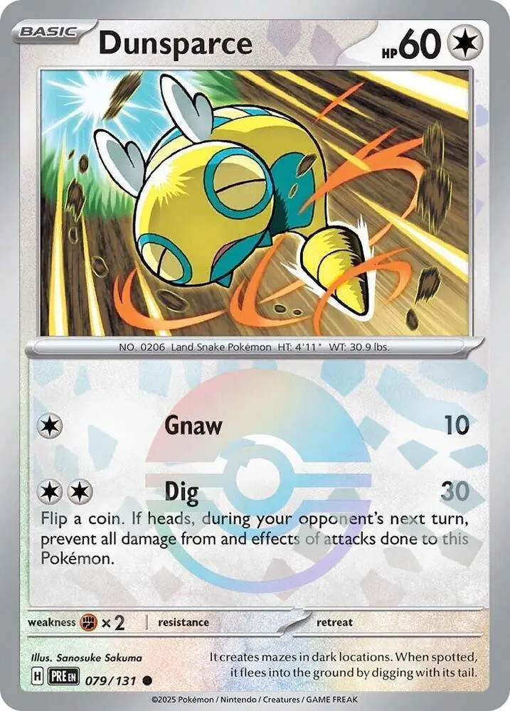 Dunsparce (Poke Ball Pattern) Common Sv: Prismatic Evolutions 079/131 Nm 1