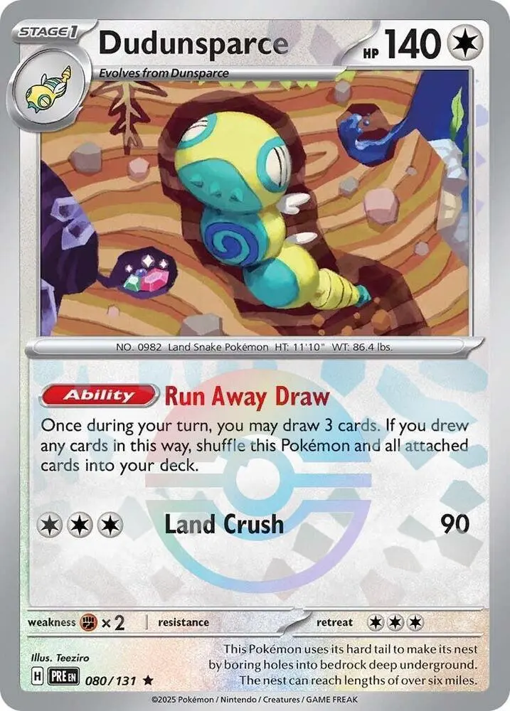 Dudunsparce (Poke Ball Pattern) Rare Sv: Prismatic Evolutions 080/131 Nm 1