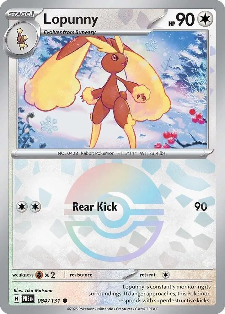 Lopunny (Poke Ball Pattern) Common Sv: Prismatic Evolutions 084/131 Nm 1