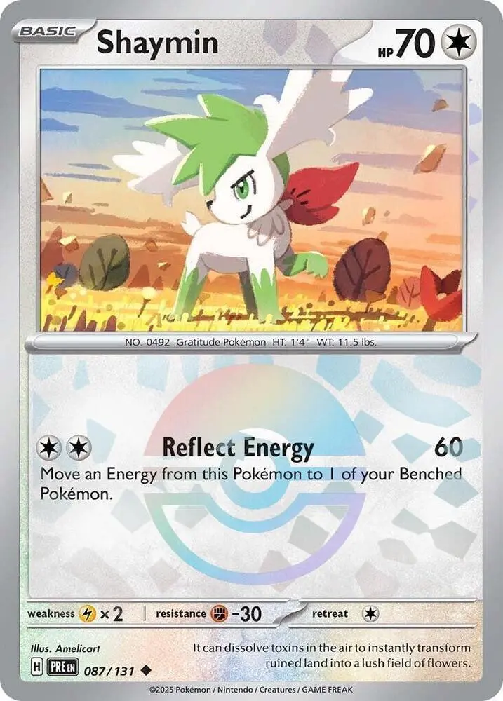 Shaymin (Poke Ball Pattern) Uncommon Sv: Prismatic Evolutions 087/131 Nm 1