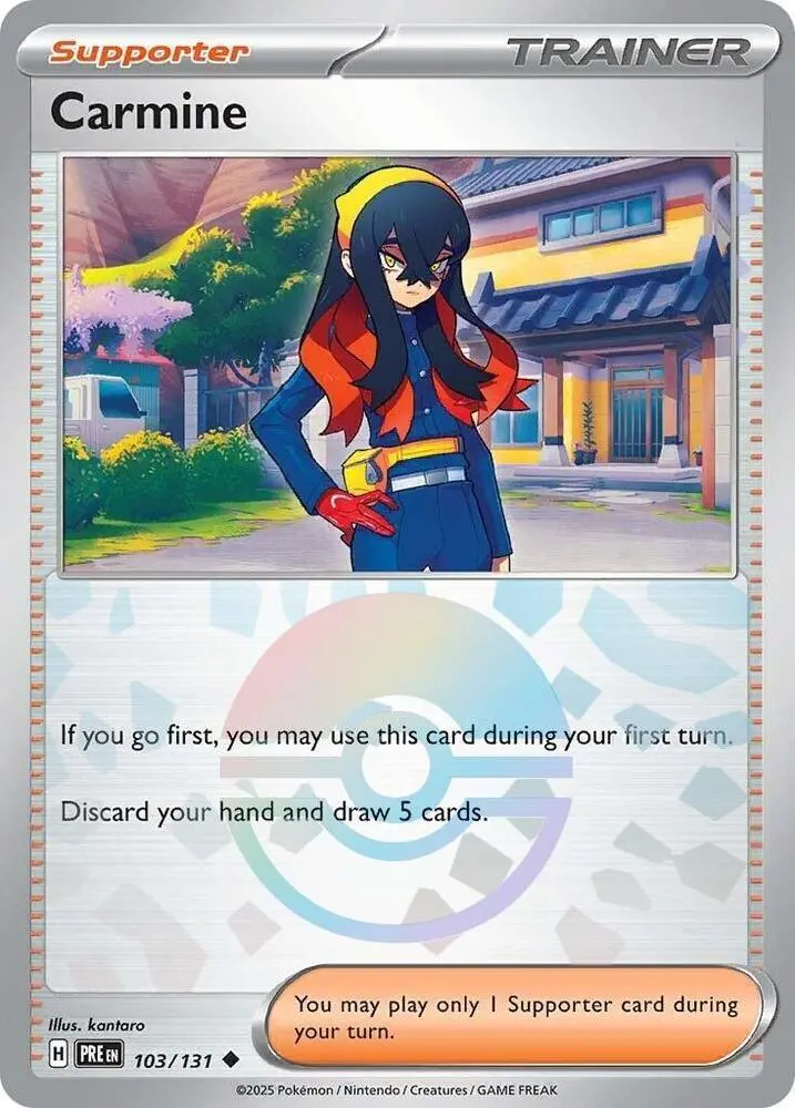 Carmine (Poke Ball Pattern) Uncommon Sv: Prismatic Evolutions 103/131 Nm 1