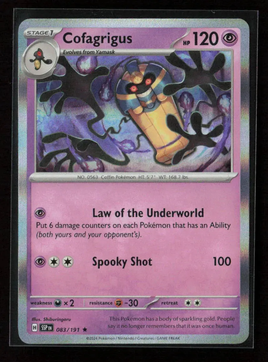 Cofagrigus Rare Sv08: Surging Sparks 083/191 Nm 1