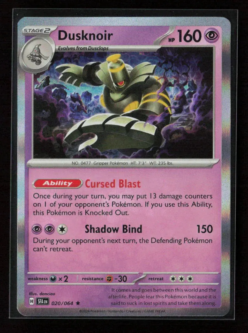 Dusknoir Rare Sv: Shrouded Fable 020/064 Nm 1