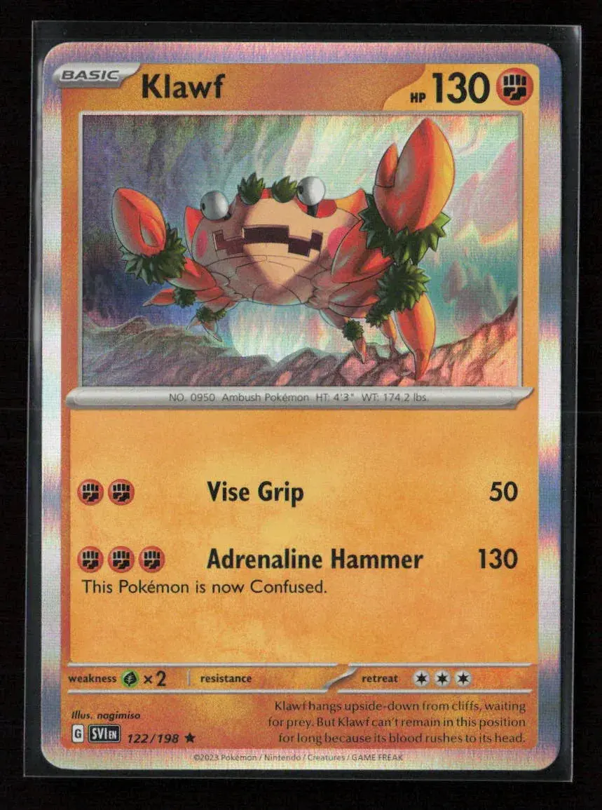 Klawf - Rare Sv01: Scarlet & Violet Base Set 122/198 Nm 1