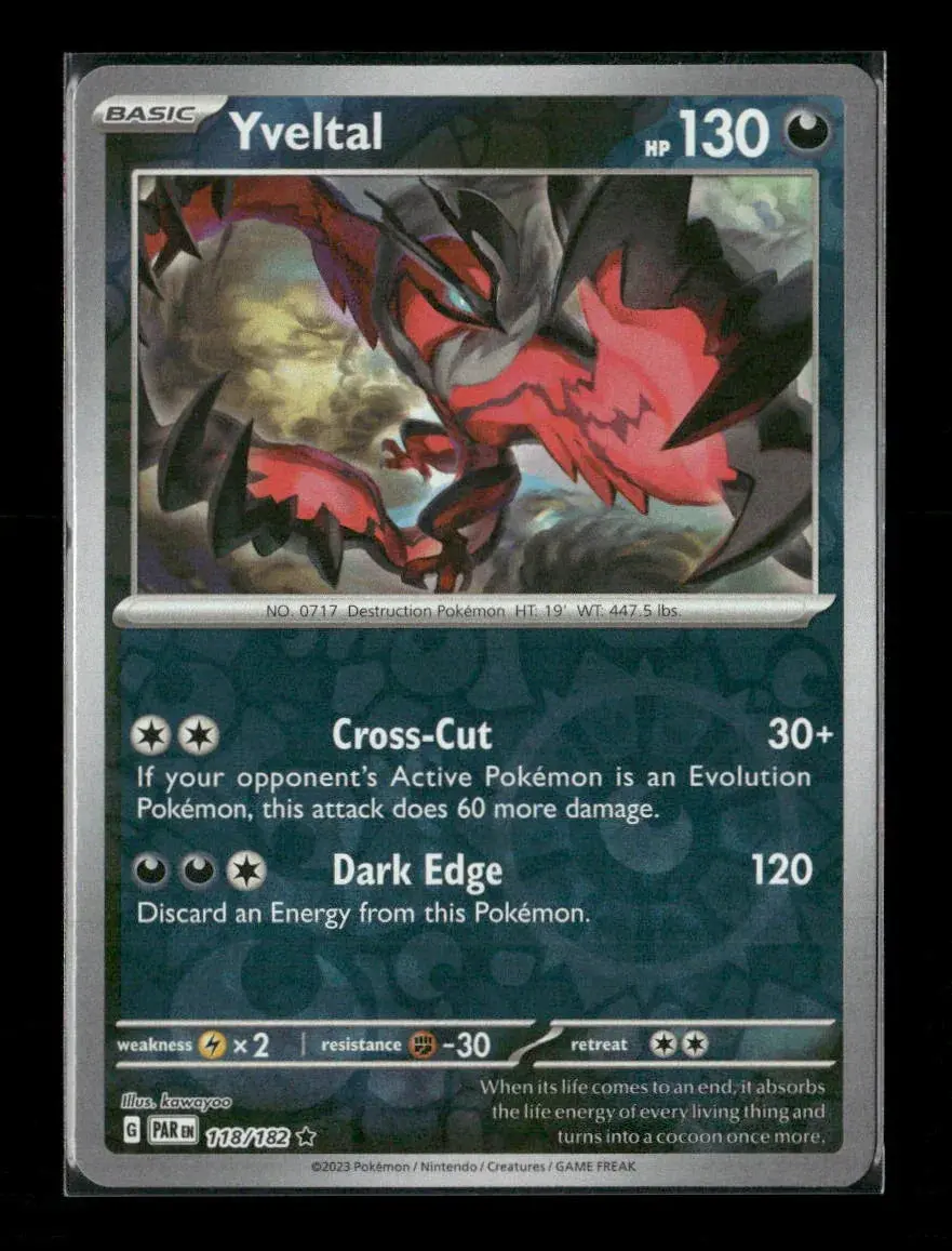 Yveltal - Rare Sv04: Paradox Rift 118/182 Lp 1
