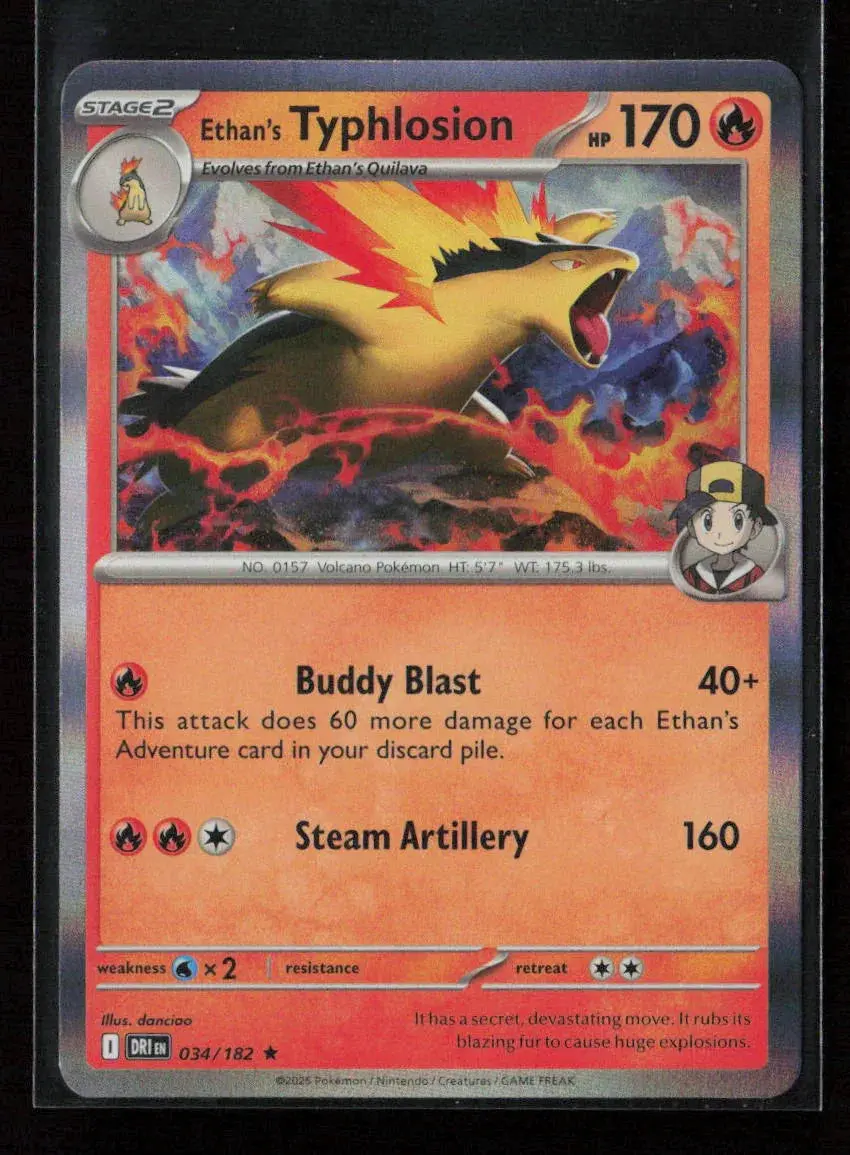 Ethan's Typhlosion Rare Sv10: Destined Rivals 034/182 Nm 1