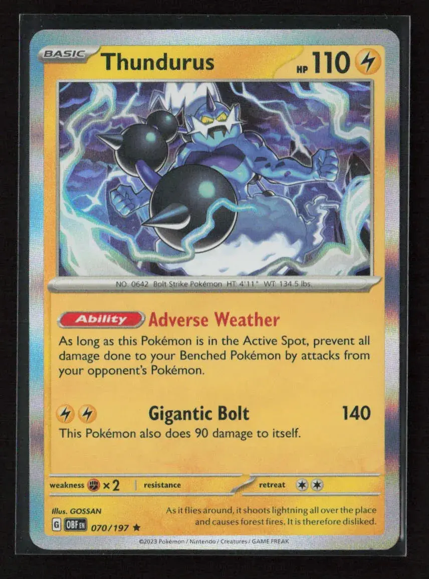 Thundurus Rare Sv03: Obsidian Flames 070/197 Nm 1
