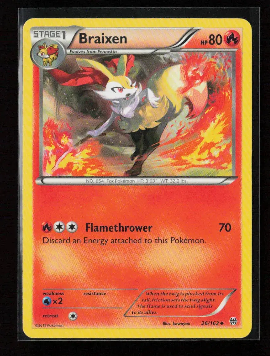 Braixen Uncommon Xy - Breakthrough 26/162 Lp 1