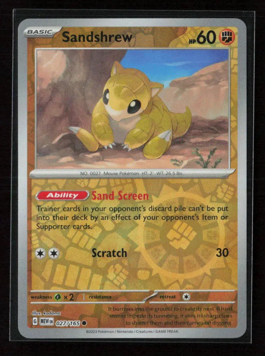 Sandshrew Common Sv: Scarlet & Violet 151 027/165 Nm 1