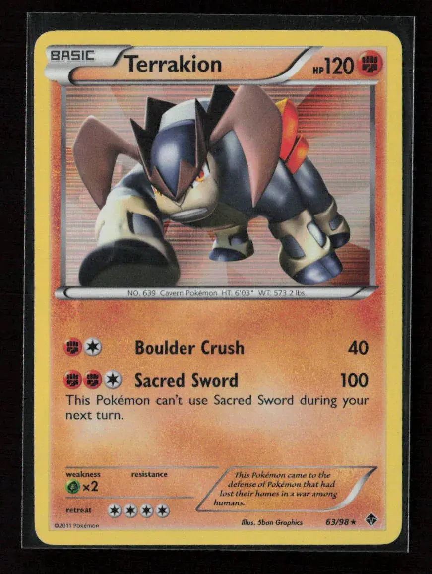 Terrakion Holo Rare Emerging Powers 63/98 Lp 1