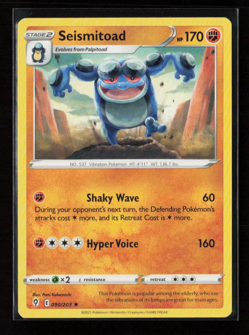 Seismitoad Rare Swsh07: Evolving Skies 090/203 Lp 1